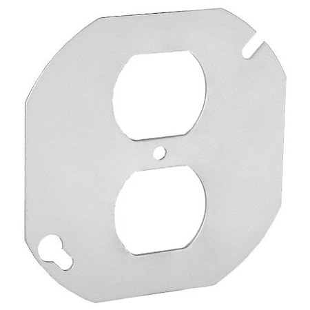 Southwire Electrical Box Cover, Octagon, Galvanized Steel, Duplex and Flat Cover 54C40